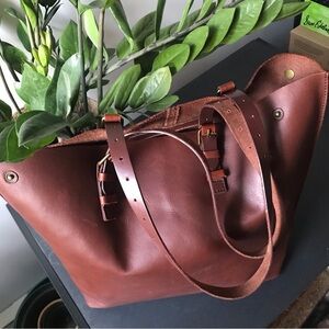 Madewell Leather Large Tote with Adjustable Straps